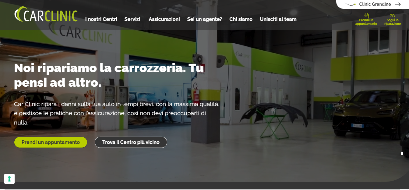 La home page del sito Car Clinic